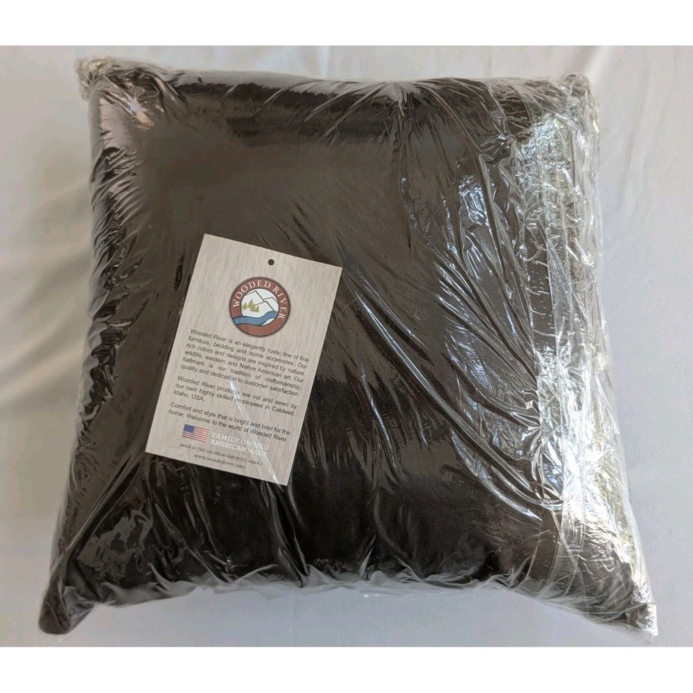 Wooded River Genuine Leather Throw Pillow Southwestern Western Concho Fringe NWT